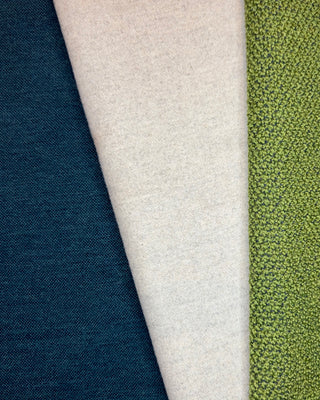 image with 3 textured fabrics made with recycled content